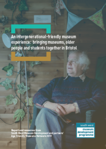 The front page of the Age Friendly booklet is an image of an older man sat in a chair with the publication title across the top