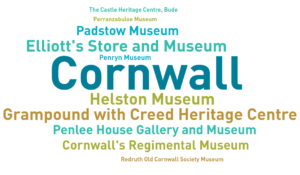 An infographic showing museums who have contributed to the Annual Museums Survey in Cornwall