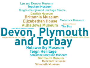An infographic showing museums who have contributed to the Annual Museums Survey in Devon, Plymouth and Torbay