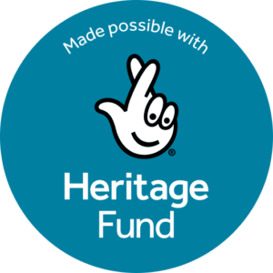 Heritage fund logo in a teal circle