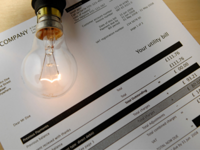 Electricity bill and lightbulb