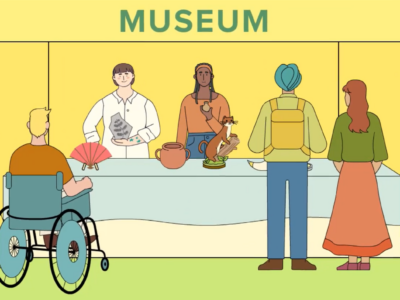 A cartoon of a pop up museum